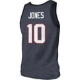 thumbnail image 3 of Men's Majestic Threads Mac Jones Heathered Navy New England Patriots Player Name & Number Tri-Blend Tank Top, 3 of 3