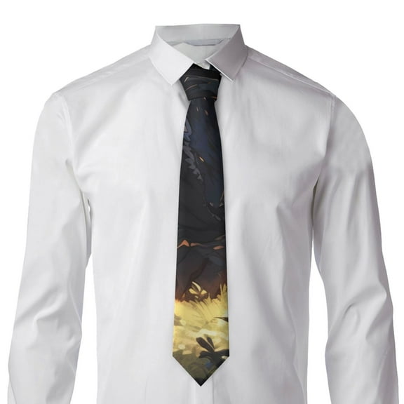 Goofa Sleeping Dragon In Forest Pattern Men's Necktie Classic Silk Tie Woven Jacquard Neck Ties Necktie for Business and Wedding Formal Neckties