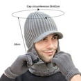 thumbnail image 5 of HESHENG 2 in 1 Winter Hats Scarf Set Warm Knit Hats Cap Neck Warmer Winter Hat & Scarf for Men Women Outdoor Sports, Khaki, 5 of 9