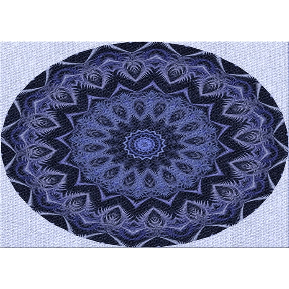 Ahgly Company Indoor Rectangle Patterned Purple Mimosa Purple Area Rugs, 4' x 6'