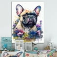 thumbnail image 2 of Designart Cute Frenchie Floral Art I Canvas Wall Art, 2 of 5