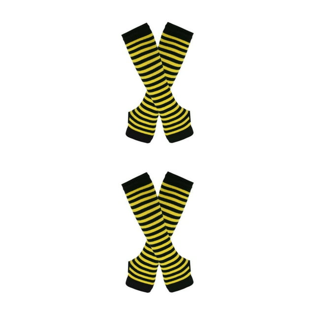 ZheElen Easy To Wear Over Knee Socks Highly Elastic And Durable Soft And Breathable Wide Application Polyester Easy To Match yellow and black 2Set