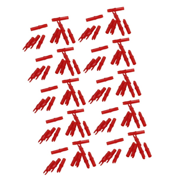 M Buder 100 Piezas Culatines de Flecha de Plástico Inserción 6.2mm Repuesto Arco Tiro Deportivo Accesorios Color Rojo Precisión