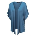 thumbnail image 2 of Made by Johnny Women's Kimono Style Short Sleeve Dolman Cardigan XXXL DENIM, 2 of 6