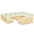 thumbnail image 6 of vidaXL 12 Piece Patio Lounge Set with Cushions Black Solid Pinewood, 6 of 17