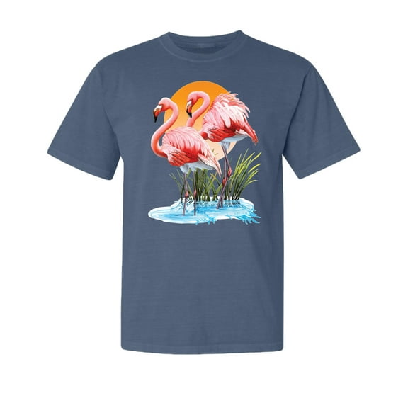 Wild Bobby, Saltwater Assasin Goin' Deep Jighead Hook, Fishing, Garment-Dyed Washed Look Short Sleeve Tees, Navy, Medium