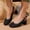Black, variant on Womens Japanese Style Bow Open Back High Heels, Wide Foot Sandals for Women Dressy, Pointed Toe Summer Dress Shoes for Wedding Party Evening