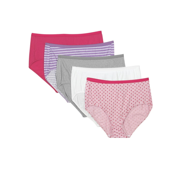 Women's Just My Size 1610W5 Cool Comfort Cotton Basic Brief Panty - 5 Pack  (Assorted Neutrals 11) 