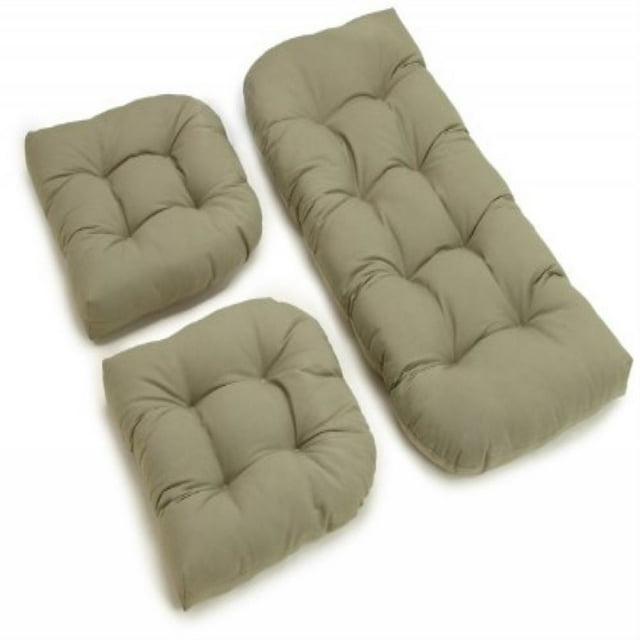 Ensemble de Coussins de Causeuse Capitonnés en Sergé en Forme de U (Ensemble de 3) - Sauge