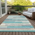thumbnail image 6 of Addison Rugs Chantille Indoor/Outdoor Transitional Stripes Teal Washable Rectangle Rug, 10' x 14', 6 of 6