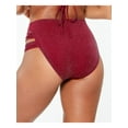 thumbnail image 2 of Bar III BLACKBERRY Shimmer Strappy-Leg High-Rise Bikini Swim Bottom, US Large, 2 of 4