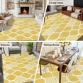 thumbnail image 5 of Non-Slip Rug Pad Rugs Yellow Bohemian Geometric Texture Rectangle Area Rugs 5x7Ft Soft Carpet Pads for Living Room Kids Room, Abstract Moroccan Pattern, 5 of 9