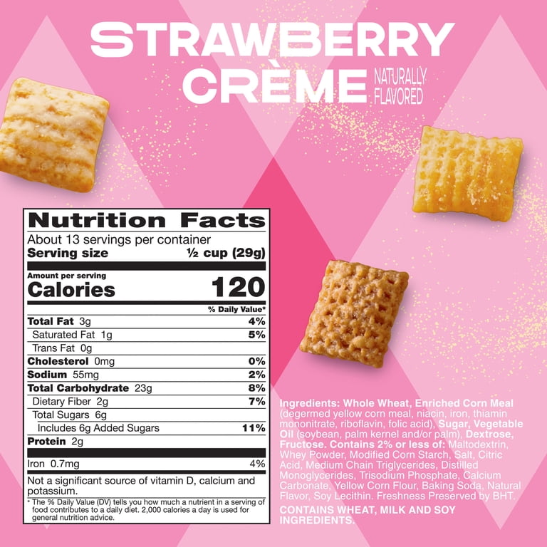 4 pack) Simply Chex Strawberry Crème Flavored Snack Mix, Family