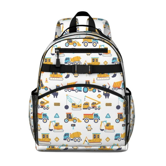 Sac à Dos pour Tout-Petits Véhicule de Construction Spacieux Bretelles Réglables Boucle de Poitrine Sac à Dos Durable pour Étudiant