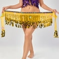 thumbnail image 4 of AGWOLF Belly Dance Hip Scarf with Tassels Sequins Sparkly Performance Skirt Wrap Music Festival Clothing, 4 of 7