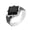 Silver Black, variant on Men's Stainless Steel Vintage Gothic Punk Blue Stone Stone Rings Thumb Pinky Ring Silver Plated White Size 8