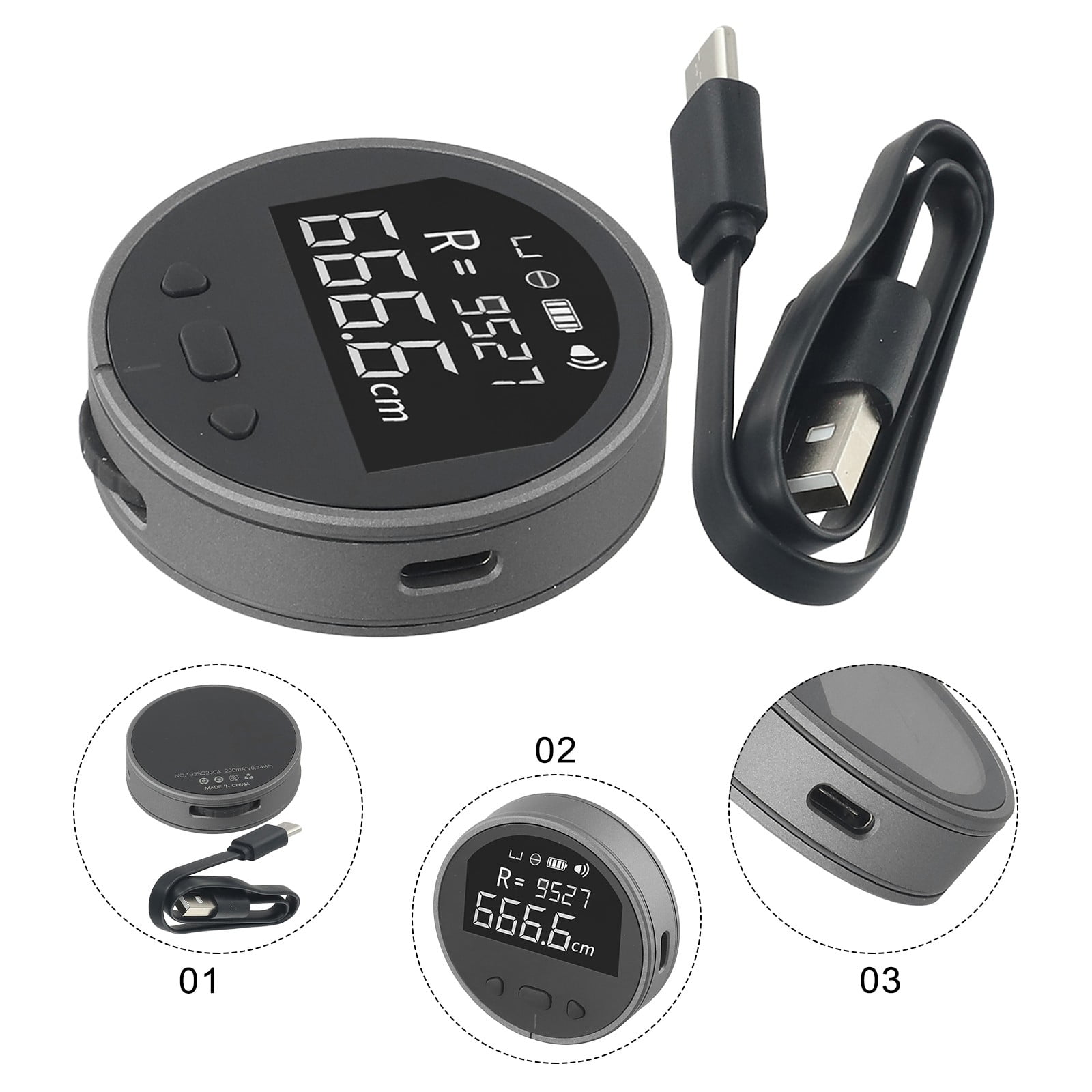 Electronic Digital Tape Measure with LCD Display Digital Ruler Rechargeable Small Smart Rolling Measuring Tool for Flat Curved Diameter Odd Shape