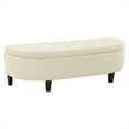 thumbnail image 1 of Jaycee Banc de Rangement 60 Pouces en Tissu Blanc Lin, 1 of 12