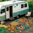 thumbnail image 4 of Multicolor Bohemian Mandala Pattern Outdoor Area Rug, 4 of 6