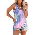 thumbnail image 2 of Womens Tops Fashion Women's Summer Tie-Dye Sleeveless V-Neck T-Shirt Casual Tanks Tops Womens Clothes under $8, 2 of 6