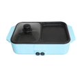thumbnail image 1 of 2-in-1 Indoor Non-Stick Electric Hot Pot and Frying Pan Portable Electric BBQ Grill for Indoor Family Gatherings (US),C, 1 of 7