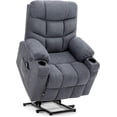 thumbnail image 6 of YODOLLA Large Power Lift Recliner for Elderly Heavy Duty Fabric Electric Lift Chair with Heated Vibration Massage in Blue Gray, 6 of 6