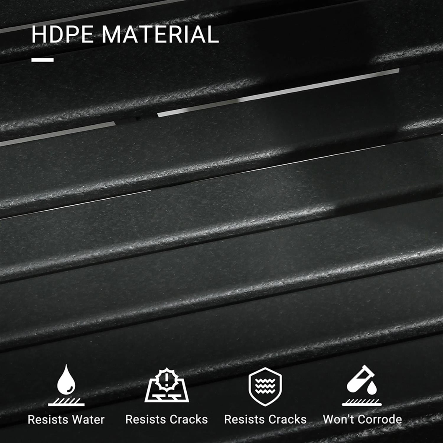 Demi Bonn Outdoor HDPE Dining Chairs, All-Weather Patio Chair for Garden, Backyard, Deck, Porch, Lawn, Black