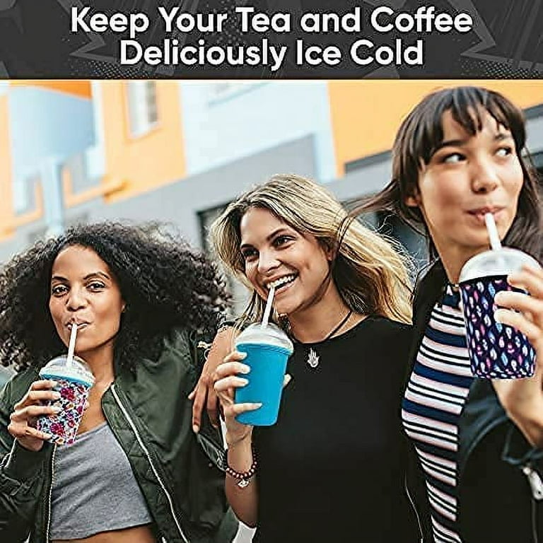 3 Pack Iced Coffee Cup Sleeve for Large Sized Cups, Reusable Neoprene Iced Coffee Cup Holder for Hot Cold Drinks, Compatible with Starbucks, Dunkin