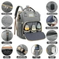 thumbnail image 4 of Diaper Bag Backpack, Multifunctional Baby Changing Bag with Foldable Crib & Insulated Milk Bottle Pocket, Large Capacity Travel Backpack with USB Charging Port & Stroller Strap (Gray), 4 of 7