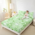 thumbnail image 4 of jejeloiu Cartoon Xmas Snowmen Queen Sheet Sets,Merry Christmas Flat Sheet,Green Bowknot Bow Queen Fitted Sheet For Childrem,Ultra Soft Home Decor,4 Pieces, 4 of 7