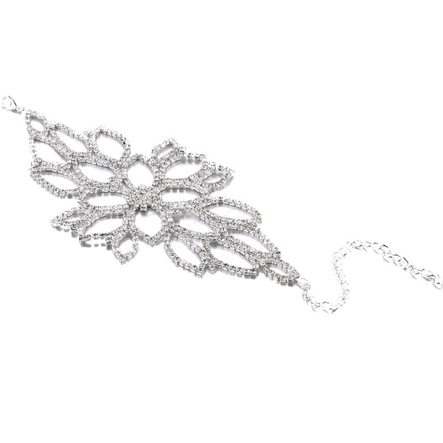 Fiudx Pulsera de Cristal, Elegante y Alegre Condimentos Florales, Pulsera de Diamantes de Imitación de Aleación Duradera, Accesorio de Boda Seguro y Sin Plomo, Regalo de Compromiso para Mujer, Hecho