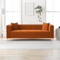 thumbnail image 6 of Kali Mid Century Modern Style Velvet Square Arm Living Room Couch in Orange, 6 of 6