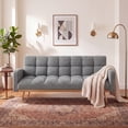 thumbnail image 2 of FENGFAN 69 Inch Teddy Fleece Adjustable Sofa Bed 3-Seater Gray 69x31.3x30.7 in 1 Pack, 2 of 10