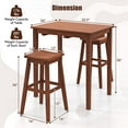 thumbnail image 3 of Gymax 3 PCS Bar Table Set w/ 1 Table 2 Bar Stools Wood Veneered Tabletop Dining Room, 3 of 10