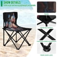 thumbnail image 4 of 600D Oxford Camping Chair Portable Foldable Chair Supports 220 lbs for Picnic, Fishing, Backpacking White Flowers with Blue Butterflies, 4 of 8