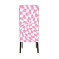 thumbnail image 3 of Dining Chair Back Cover, Water Washing, Disassembly Chair Sleeve Sliding Cover Protective Cover-Pink Check Board Pattern Chair Protectors Seat Covers, 3 of 8