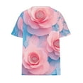 thumbnail image 2 of Womens Plus Size T-Shirts Cotton Short Sleeve V Neck Tops Loose Summer T Shirts for Women Graphic Tshirts (Pink M), 2 of 5