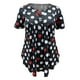 thumbnail image 4 of Tops para Mujer Fiudx Blusa de Manga Corta con Estampado Floral Cuello en V Túnica con botones, 4 of 5