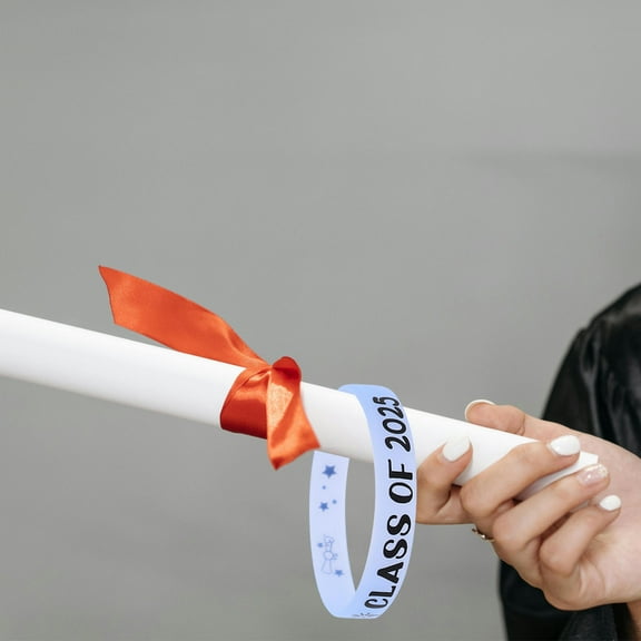 KAKOWELY 8Pcs Silicone Grade Graduation Wristbands Keepsake for Graduation Ceremonies and Parties