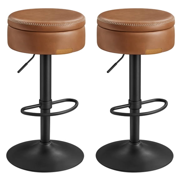 Taburetes de Bar VASAGLE EKHO Juego de 2, Giratorios 360°, Color Caramelo