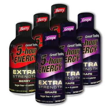 5 Hour Energy, 3 Extra Strength Berry   3 Extra Strength Grape, 6 Count