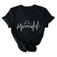 thumbnail image 3 of Jacenvly St. Patrick's Day Shirts for Women Clearance 2024 Casual Short Sleeve Womens Tops Soft Satiny Round Neck Blouse Ladies Saint Patrick's Day Printed T-Shirt With And Top Black, 3 of 4