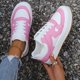 thumbnail image 2 of Zapatillas De Skate De Bloque De Color Para Mujer, Versátiles Zapatos Deportivos De Cordones Bajos, Zapatillas Planas Casuales, 2 of 3