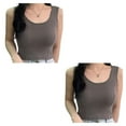 thumbnail image 2 of Qarigey Camiseta sin mangas corta de lencería, camisola ancha sin costuras, camiseta Sexy con cuello cuadrado, chaleco corto de moda informal Type2 NO2, 2 of 6