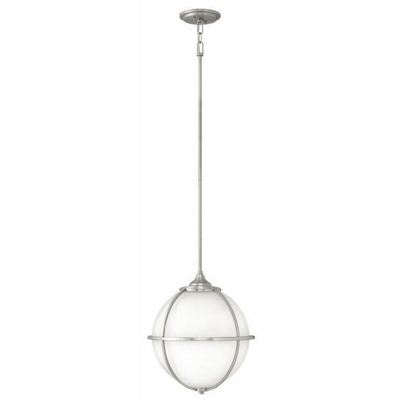 3 Light Medium Orb Pendant in Traditional-Industrial Style 15 inches Wide By 18 inches High-Brushed Nickel Finish Bailey Street Home 81-Bel-2245193