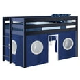 thumbnail image 2 of Bedz King Contemporary Low Loft Twin Bed with End Ladder, Blue with Blue & White Tent, 2 of 9