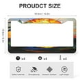 thumbnail image 3 of 2 Pieces Beautiful Beach Scene at Sunrise License Plate Cover Landscape Beach Summer Sky Twilight Personalized License Plate Frame Aluminum 2 Holes for Women Men US Vehicles Standard, 3 of 6