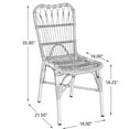 thumbnail image 4 of 2pcs Outdoor Seating Chairs - Fashionable For Garden Strong Iron Structure, Handcrafted , 400lbs Load Capacity, Grey Patio Lounge Look Backyard Construction, Woven, 4 of 5