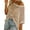 Beige, variant on UVN Crochet Beach Coverups Women Swimsuits Summer Short Sleeve Blouses Knit Hollow Out Tops