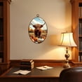 thumbnail image 4 of Canvas Wall Art Fall Pumpkin Modern Maple Leaf Autumn Highland Cow Autumn Leaves Oval Framed Canvas Prints Vintage Wall Hanging Decor for Office Kitchen Bathroom Gifts For Women 8.6"x11.4", 4 of 7